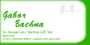 gabor bachna business card